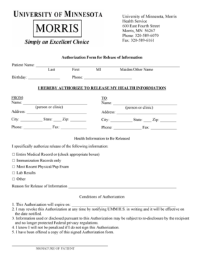 Authorization Form for Release of Information