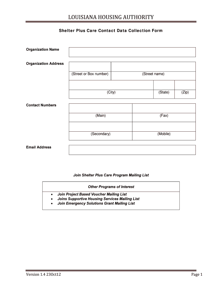 Fillable Online lhc la LOUISIANA HOUSING AUTHORITY Fax Email Print