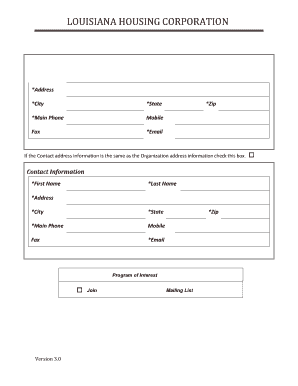 Louisiana Housing Corporation Rental Assistance Form