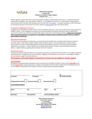 Virginia State University Financial Aid SAP Appeal