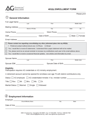 403(b) Enrollment Form