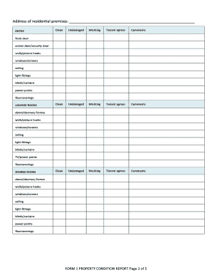 Property Condition Report Form 1