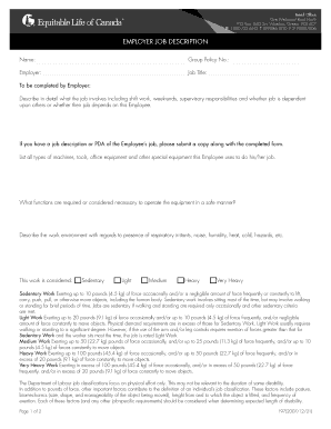 Employer Job Description Form
