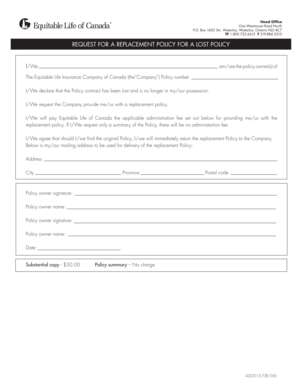 Request for Replacement Policy