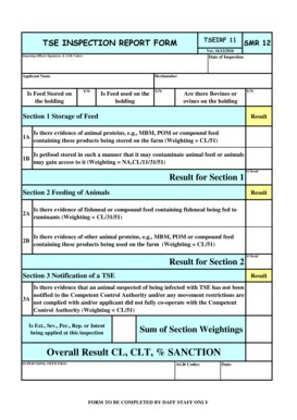 TSE Inspection Report Form