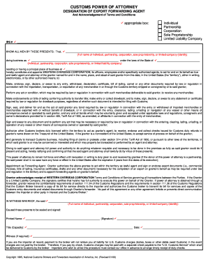 Customs Power of Attorney