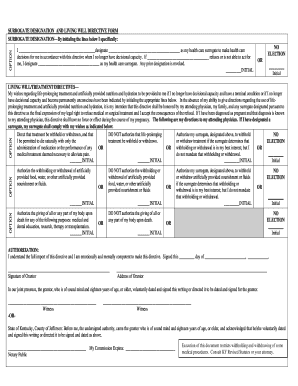 Surrogate Designation and Living Will Directive Form