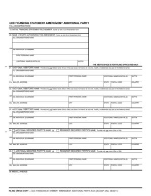 UCC Financing Statement Amendment Additional Party
