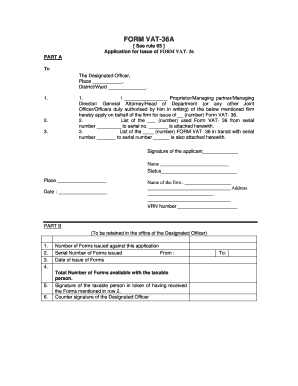 VAT-36A Application Form