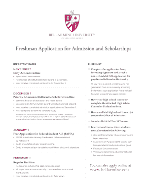 Freshman Application for Admission and Scholarships