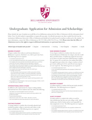 Undergraduate Application for Admission and Scholarships