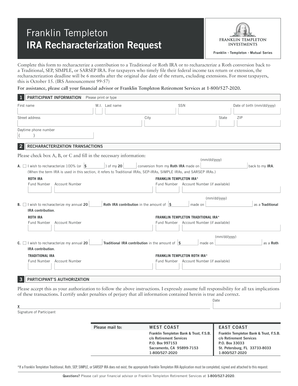 IRA Recharacterization Request Form