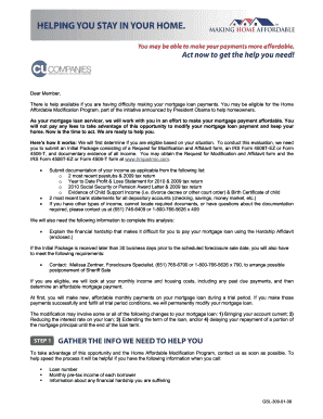 Home Affordable Modification Program Request Form
