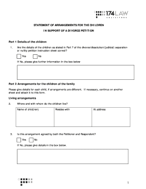 Statement of Arrangements for the Children