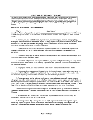 Military General Power of Attorney