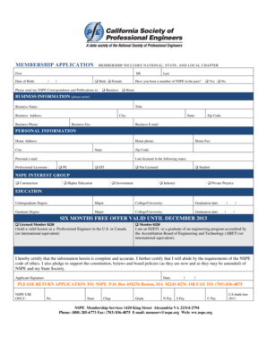 NSPE Membership Application Form