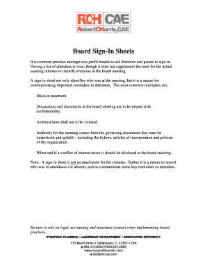Board Sign-In Sheet