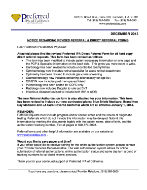 Preferred IPA Direct Referral Form