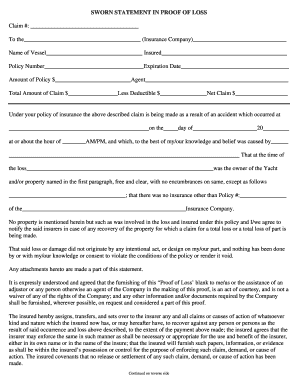 Sworn Statement in Proof of Loss