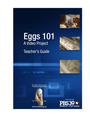 Eggs 101 Video Project Teacher's Guide
