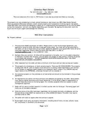 REO Offer Instructions