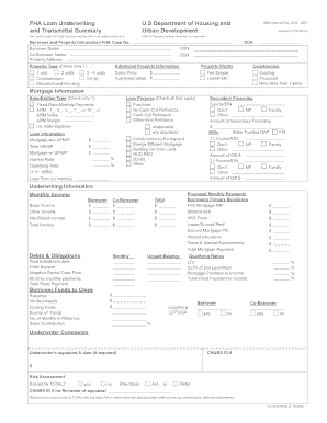 FHA Loan Underwriting Form
