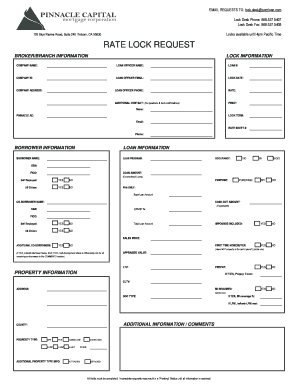 Rate Lock Request Form
