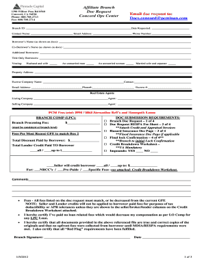 Branch Document Request Form