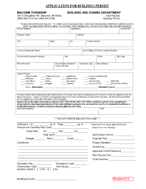 Macomb Township Building Permit Application