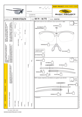 Rudy Project Spare Parts Form
