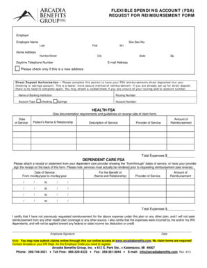 FSA Request for Reimbursement Form