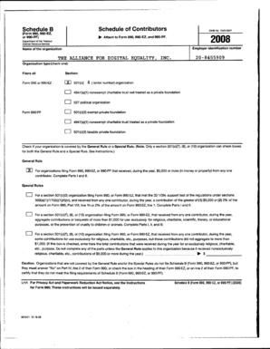 Schedule B Form 990 Contributors