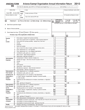 Arizona Exempt Organization Annual Information Return
