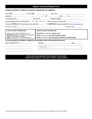 Transcript Request Form