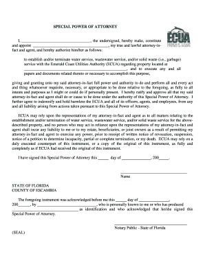 Special Power of Attorney for Utility Services