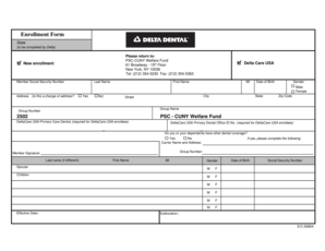 PSC-CUNY Welfare Fund Enrollment Form