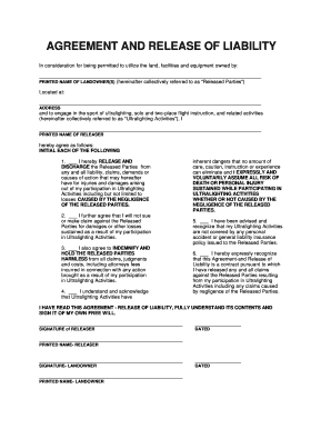 Ultralighting Liability Release Agreement