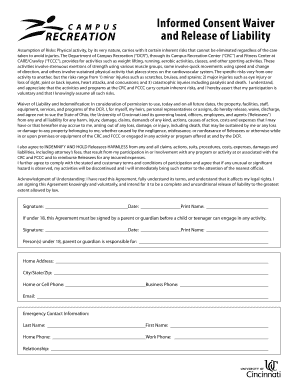 Informed Consent Waiver and Release of Liability