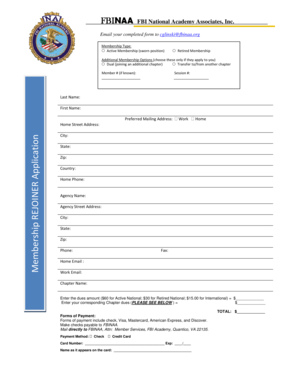 FBINAA Membership Application Form