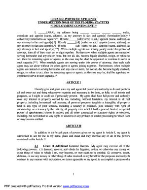 Florida Durable Power of Attorney