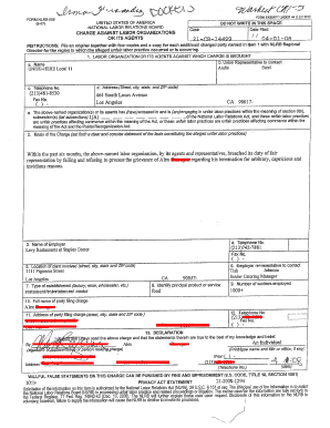 NLRB Charge Against Labor Organization