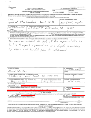 NLRB-508 Charge Against Labor Organization