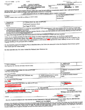 NLRB Charge Against Labor Organization