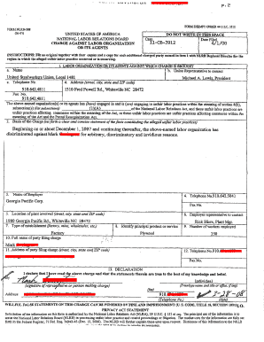 NLRB-508 Charge Against Labor Organization