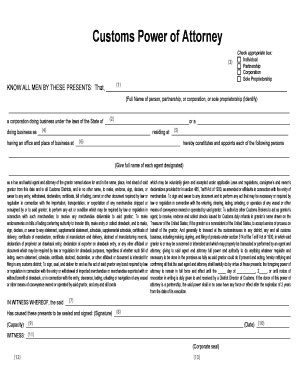 Customs Power of Attorney