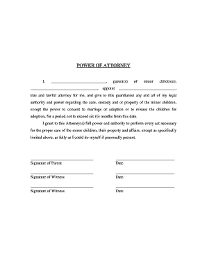 Minor Child Power of Attorney