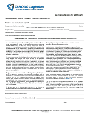 Customs Power of Attorney