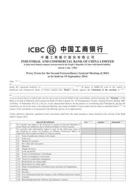 Proxy Form for ICBC Extraordinary General Meeting