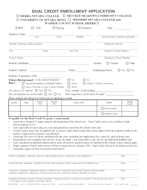 Dual Credit Enrollment Application