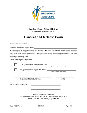 Washoe County School District Media Consent Form